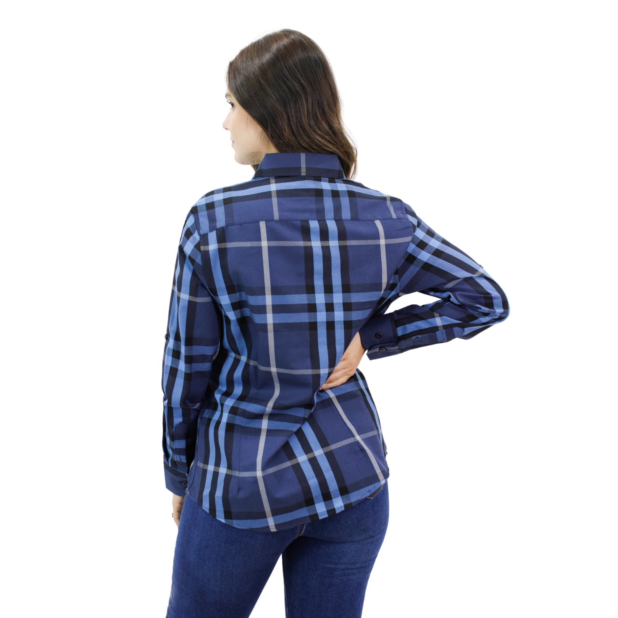 Foto 4 pulgar | Camisa Ravalli Gsh-520-75 color Azul Marino para Mujer