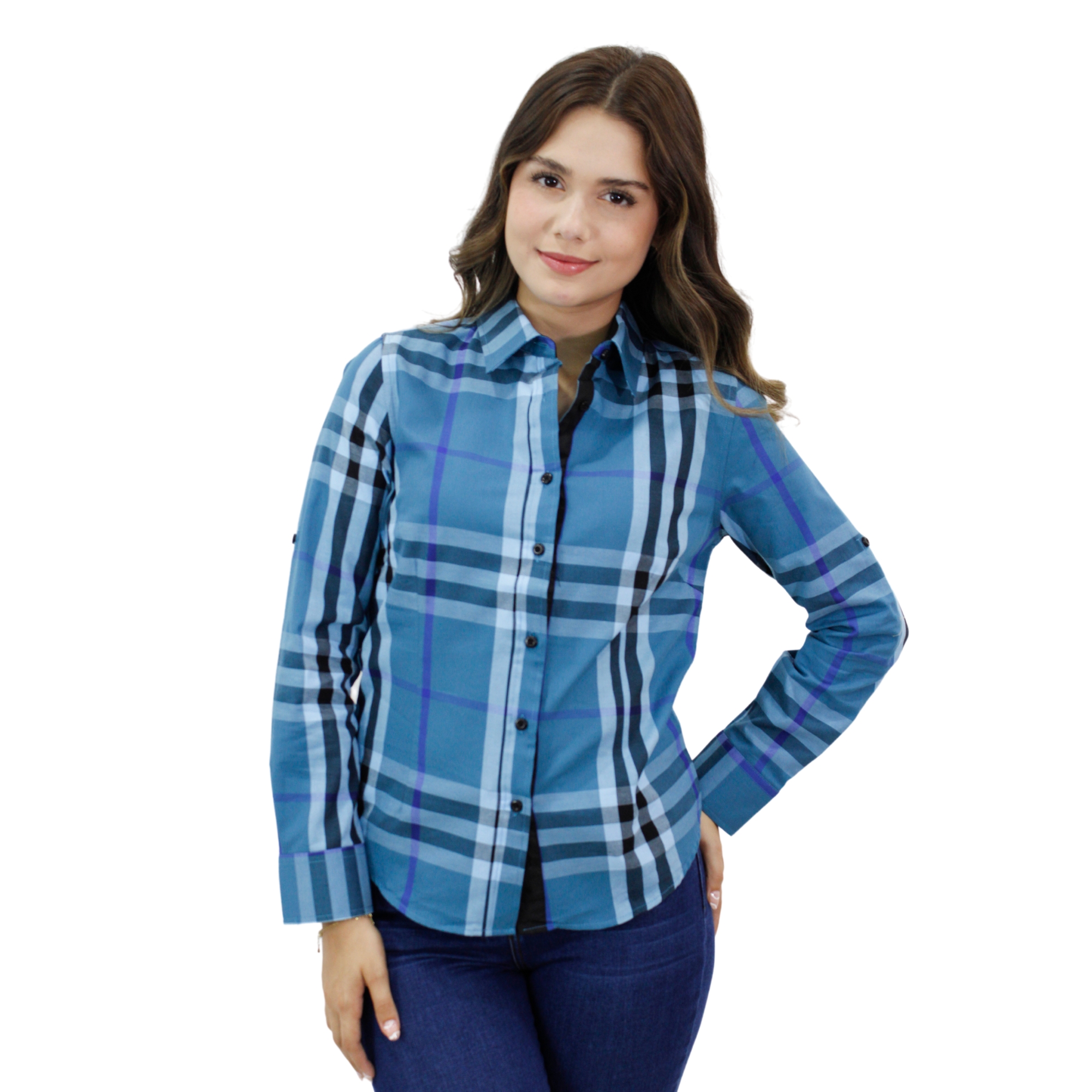 Foto 2 pulgar | Camisa Para Mujer Marca Ravalli Color Azul Gsh-520-14