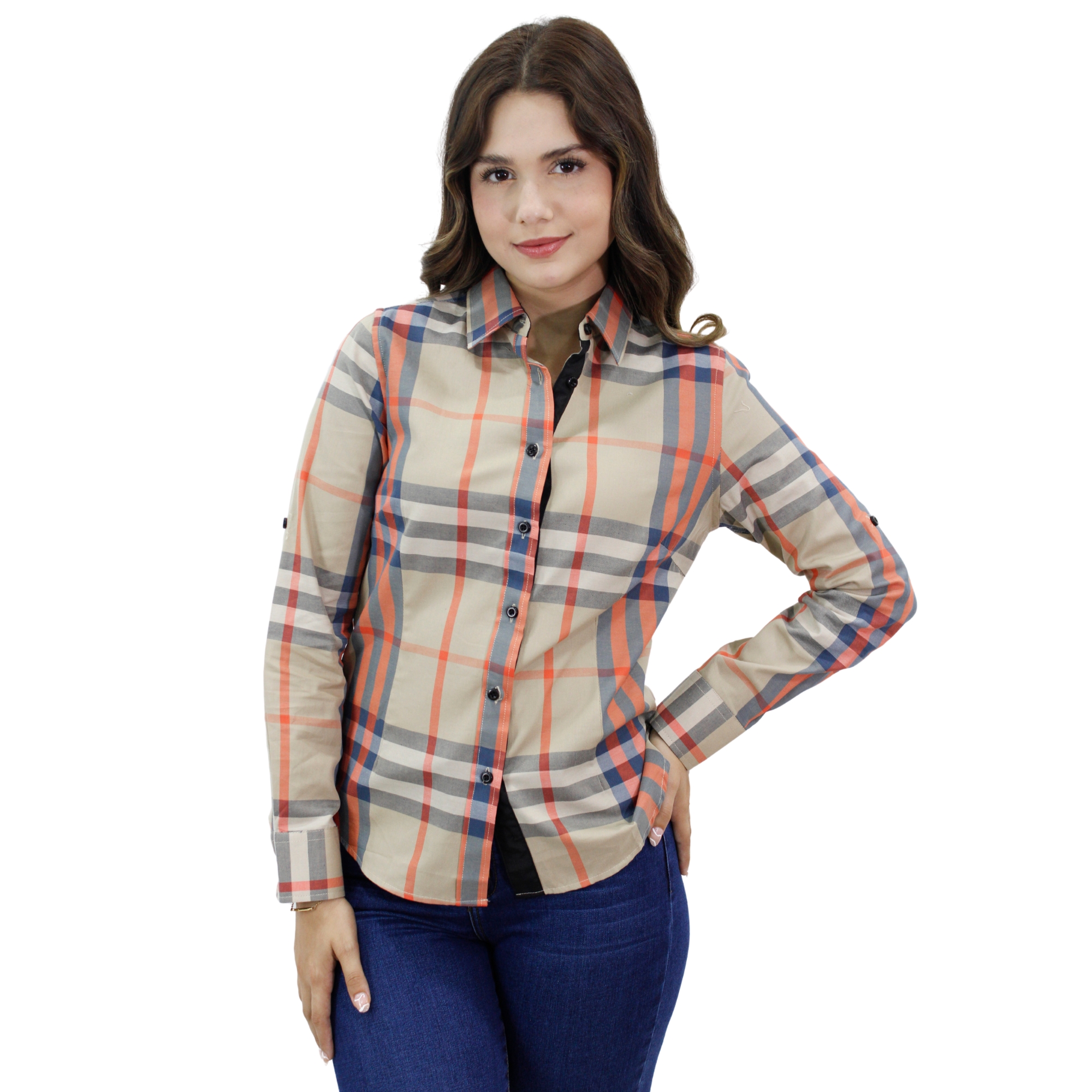 Foto 2 pulgar | Camisa Para Mujer Marca Ravalli Color Beige  Gsh-520-51