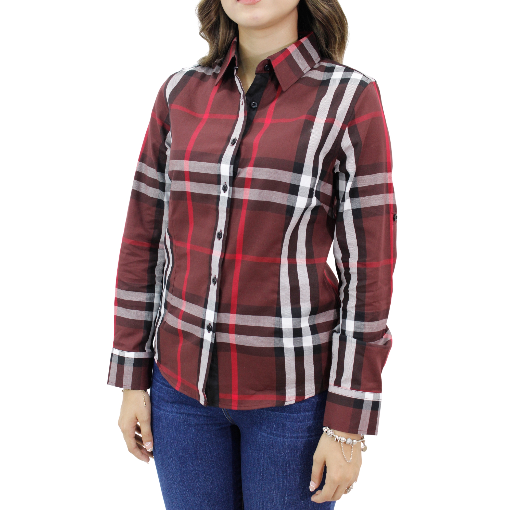 Foto 4 pulgar | Camisa para Mujer Ravalli GSH-520-36 color Vino