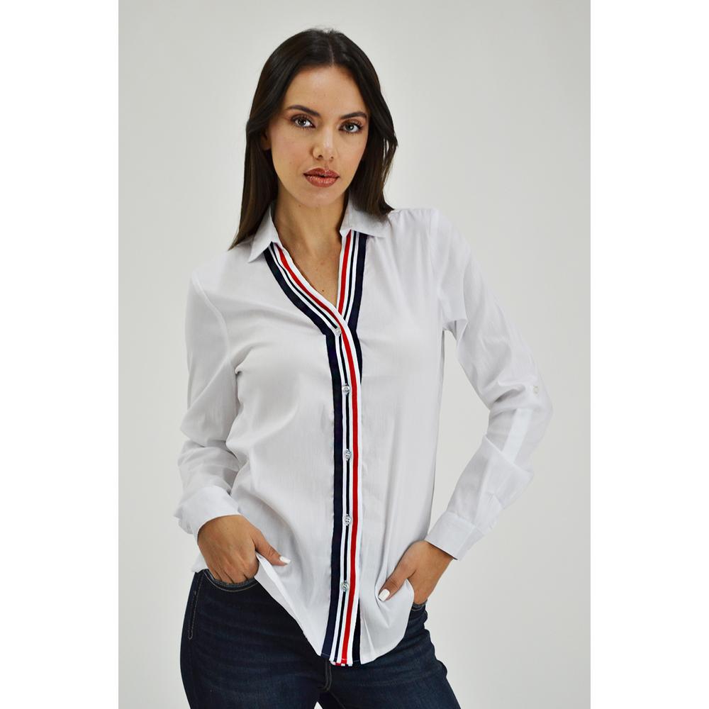 Camisa Manga Larga Roman Fashion 0298 Blanca para Mujer