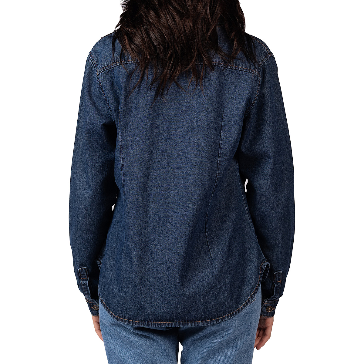 Foto 4 pulgar | Camisa de Mezclilla MCHK Azul Lisa para Dama