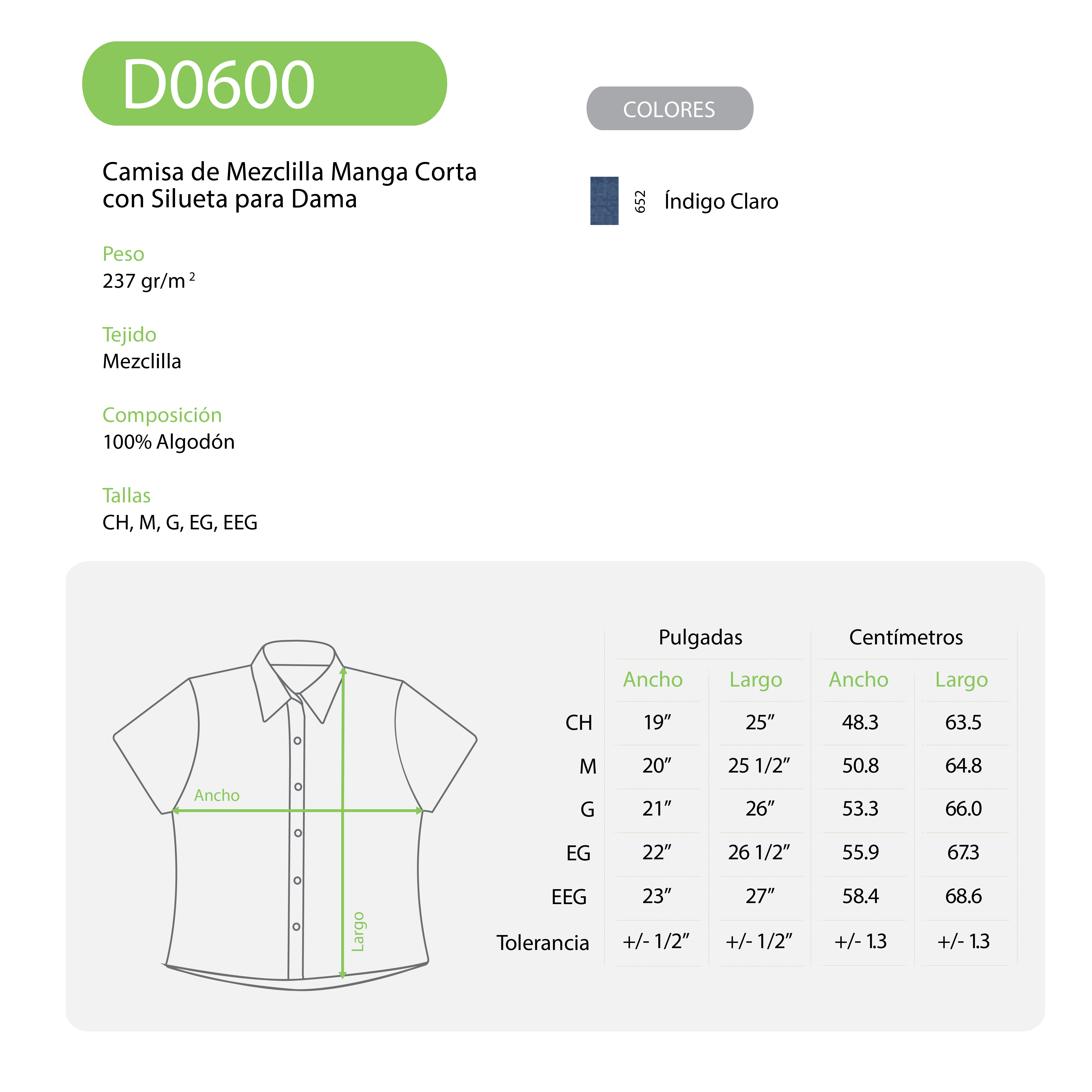 Foto 4 pulgar | Camisa de Mezclilla Yazbek Índigo 100% Algodón para Dama