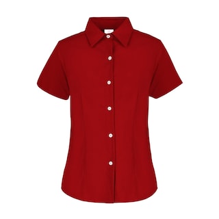 Foto 1 | Camisa de Gabardina Manga Corta Roja 50% Algodón y 50% Poliéster para Dama
