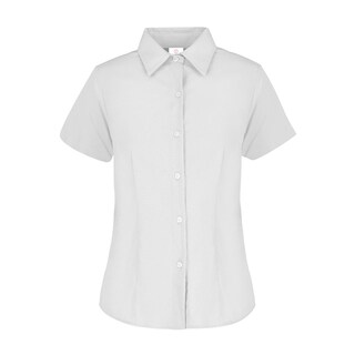Foto 1 | Camisa de Gabardina Manga Corta Blanca 50% Algodón y 50% Poliéster para Dama