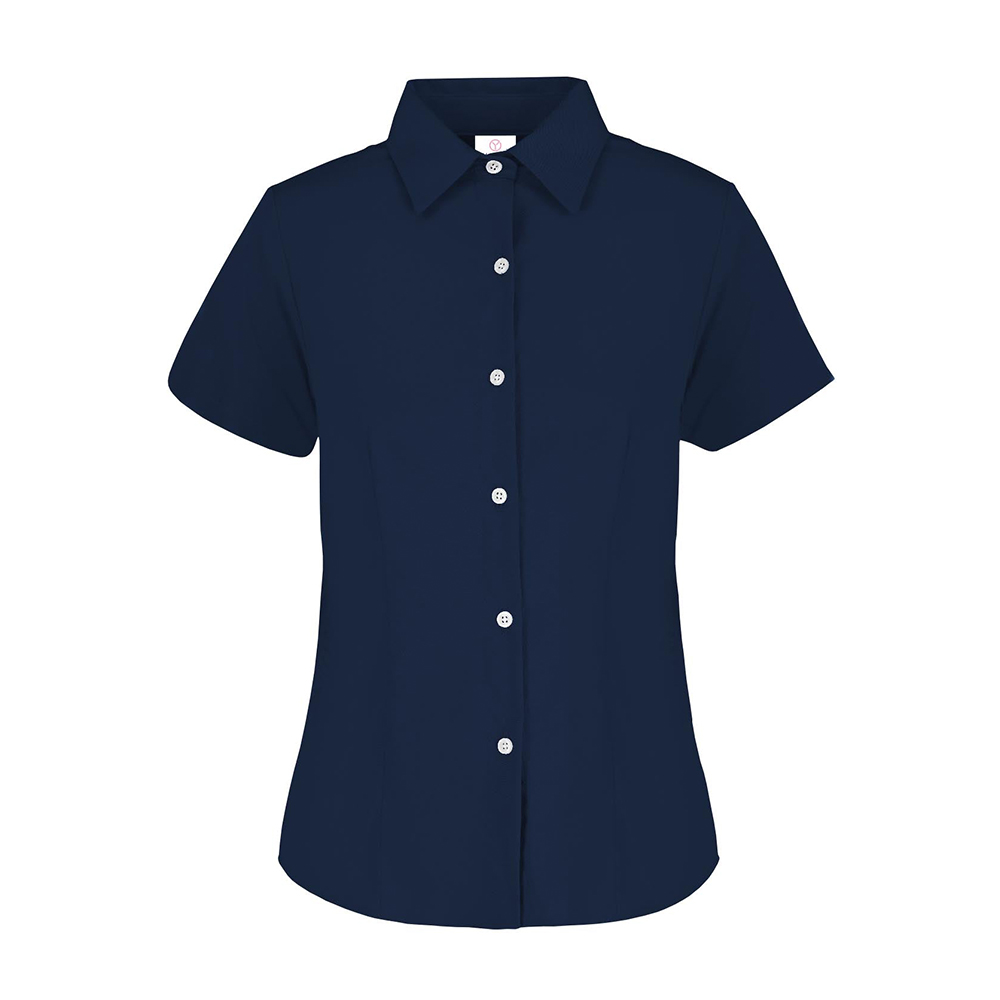 Foto 1 | Camisa De Gabardina Manga Corta Para Dama, Color Marino, 50% Algodón Y 50% Poliéster.