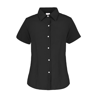 Foto 1 | Camisa de Gabardina Manga Corta Negra 50% Algodón y 50% Poliéster para Dama