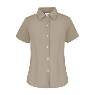 Foto 1 | Camisa de Gabardina Manga Corta Beige 50% Algodón y 50% Poliéster para Dama