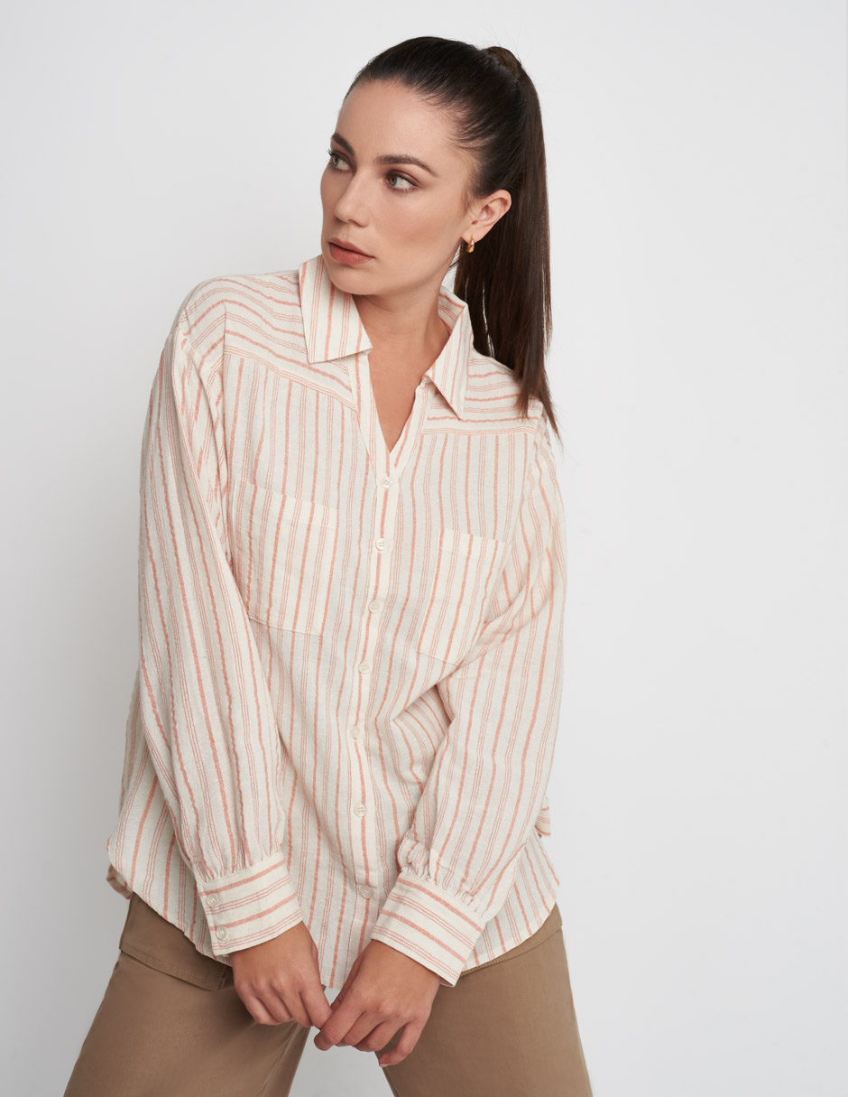 Camisa Devendi Color Multicolor Lino