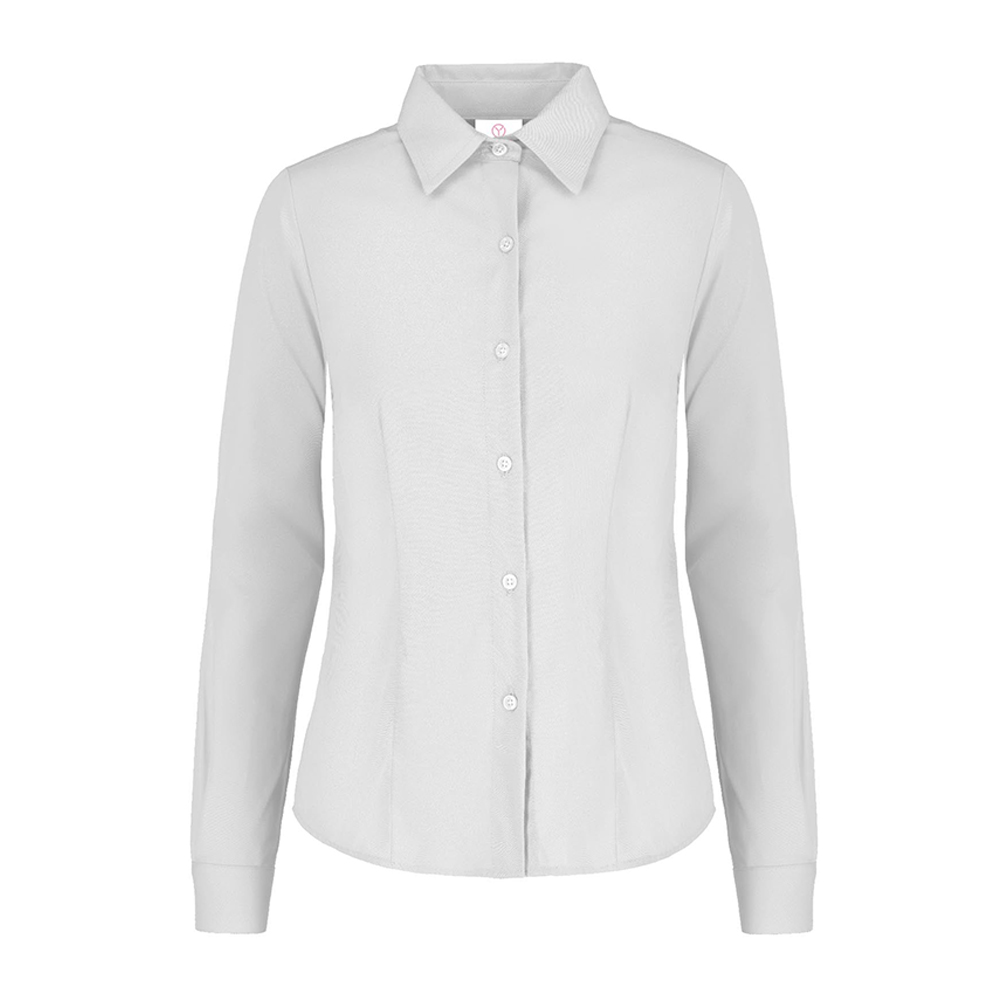 Camisa Yazbek de Gabardina Manga Larga Blanca para Dama