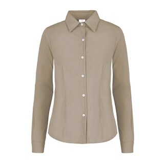 Foto 1 | Camisa Yazbek de Gabardina Manga Larga Beige para Dama