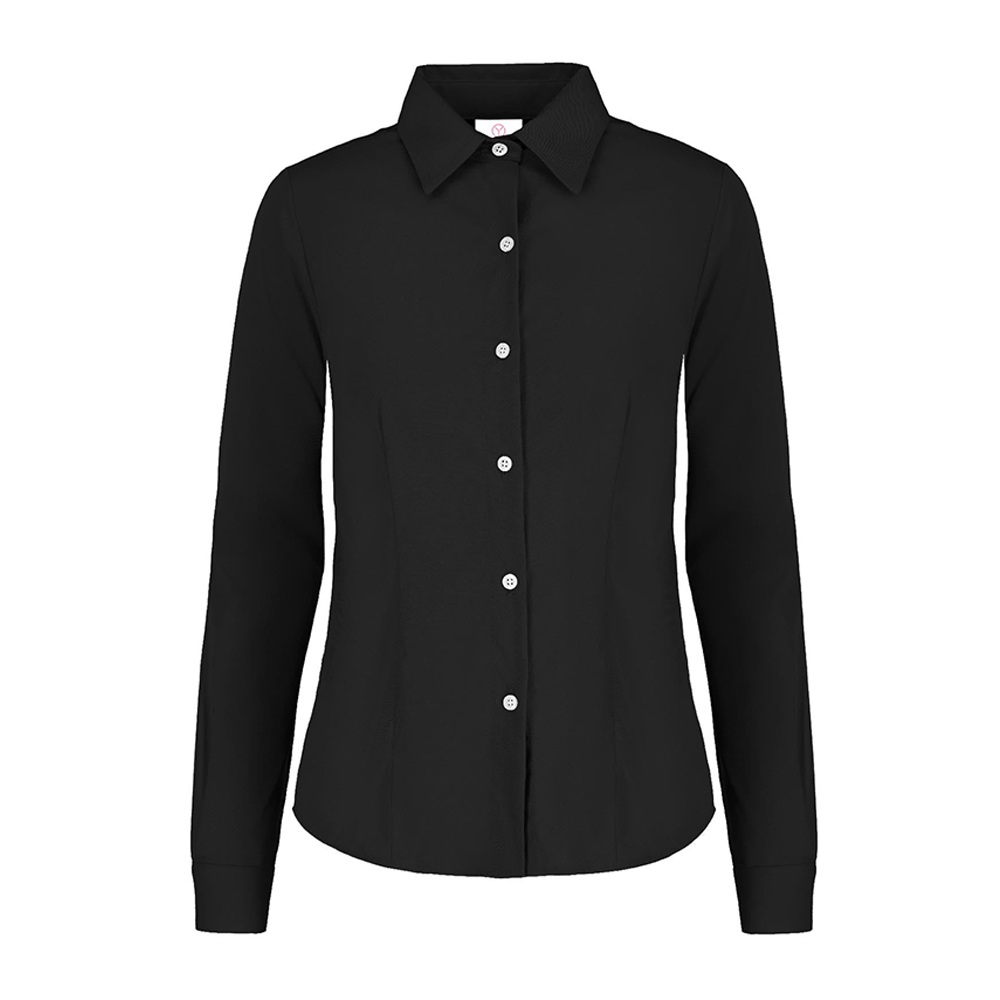 Foto 2 pulgar | Camisa Yazbek de Gabardina Manga Larga para Dama Negra