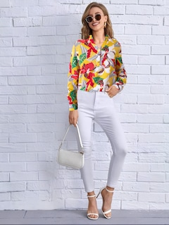 Foto 3 | Camisa de Mujer Manga Larga Multicolor con Estampado Floral
