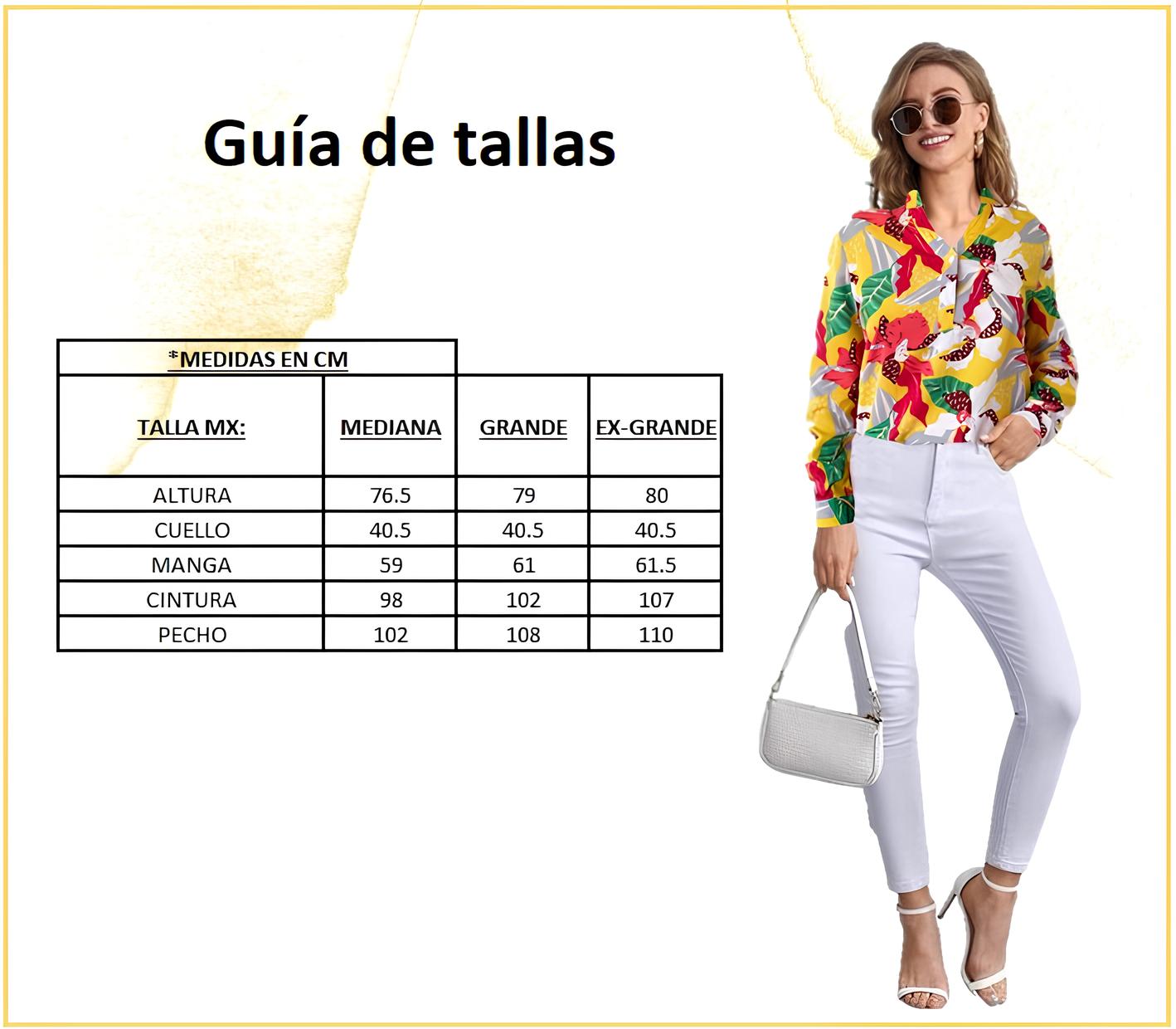 Foto 5 pulgar | Camisa de Mujer Manga Larga Multicolor con Estampado Floral