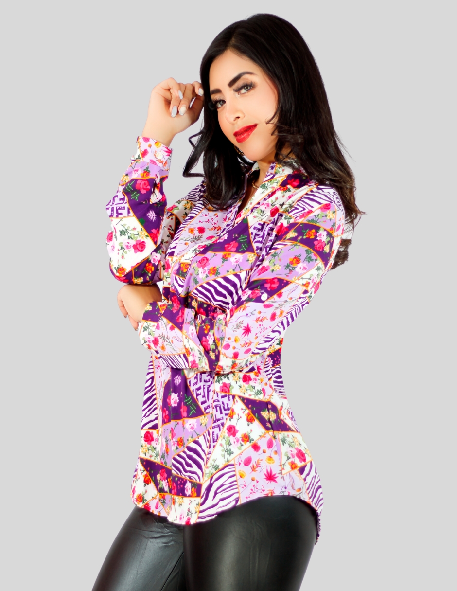 Foto 3 pulgar | Camisa de Mujer Blusa Elegante o Casual de Manga Larga