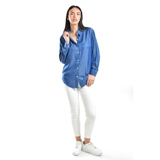 Foto 2 | Camisa Satinada Roman Fashion / Juvenil, 1016 (azul Marino) Azul Marino