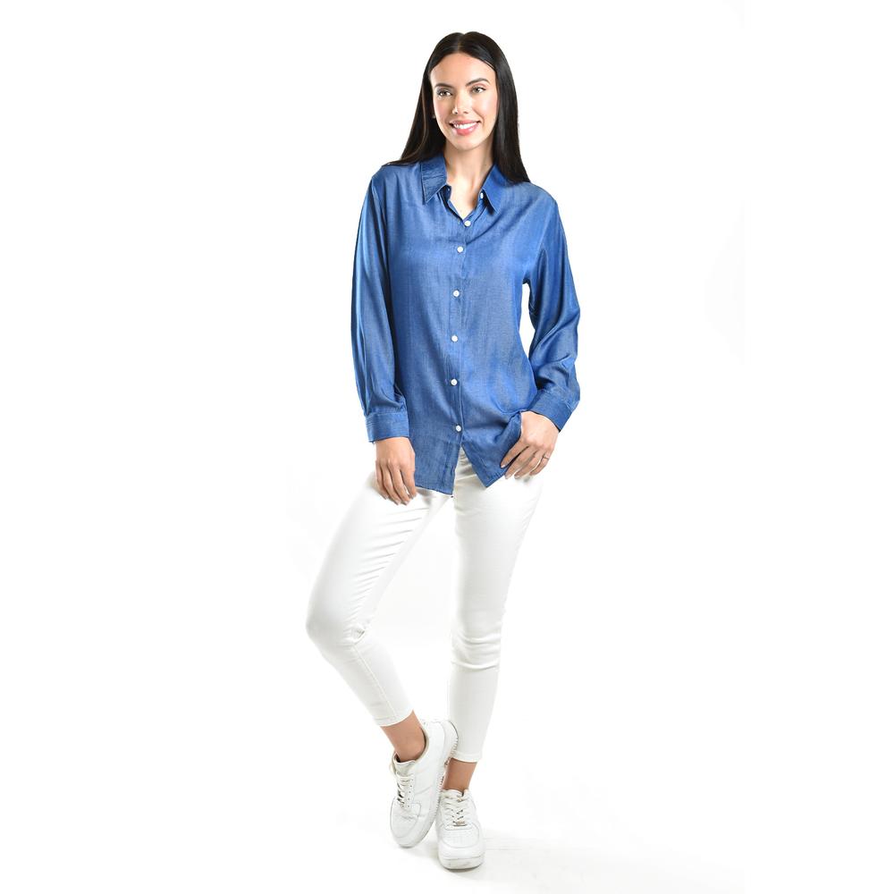 Foto 6 pulgar | Camisa Satinada Roman Fashion / Juvenil, 1016 (azul Marino) Azul Marino