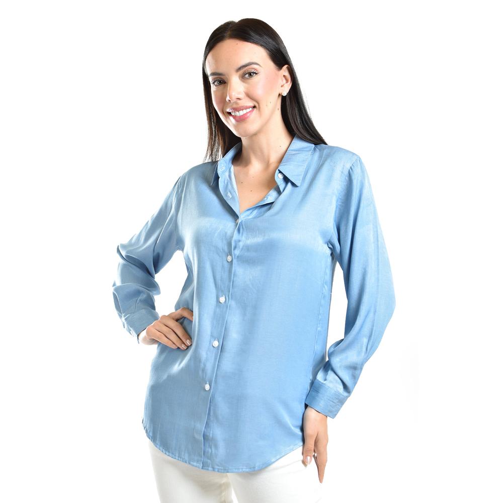 Foto 2 pulgar | Camisa Satinada Roman Fashion / Juvenil, 1016 (azul Claro) Azul Cielo