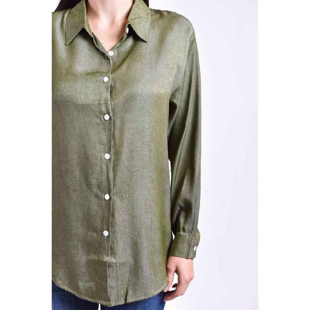 Foto 4 | Camisa Satinada Roman Fashion Juvenil Verde Oscuro para Mujer