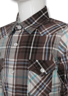 Foto 3 | Camisa Manga Larga McAllen Café a Cuadros para Mujer