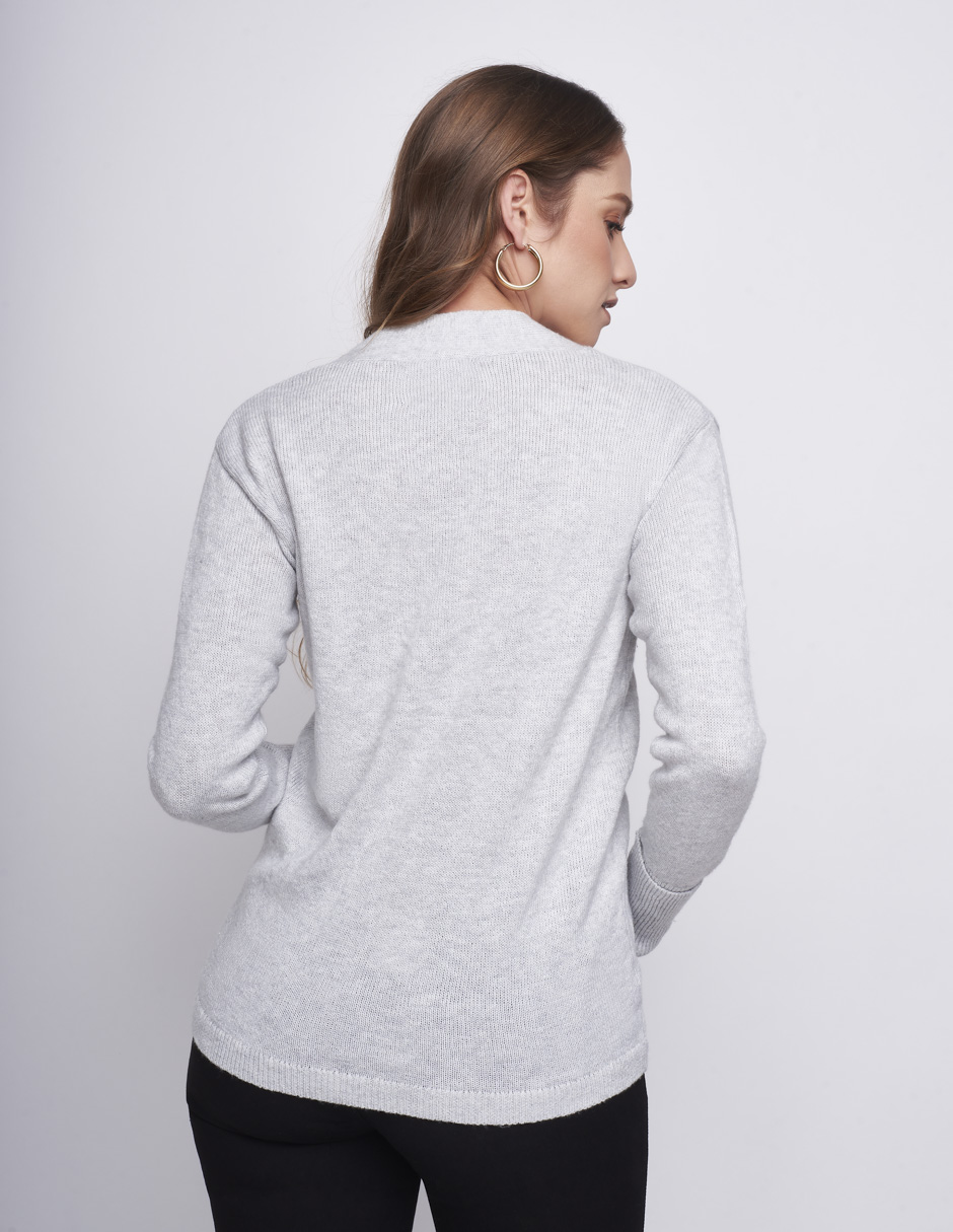 Foto 2 | Suéter Devendi color Gris para Mujer