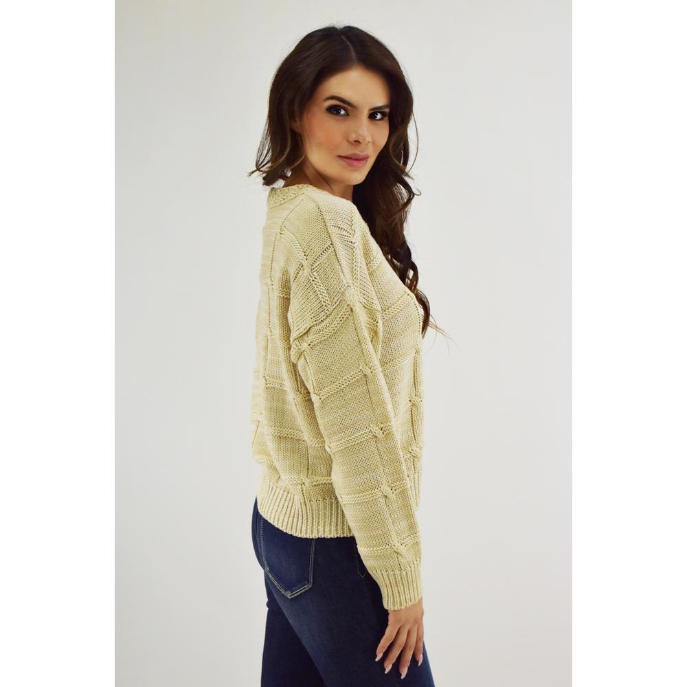 Foto 2 | Sueter Tejido Cuadrado Roman Fashion /juvenil, 3443 (beige) Beige