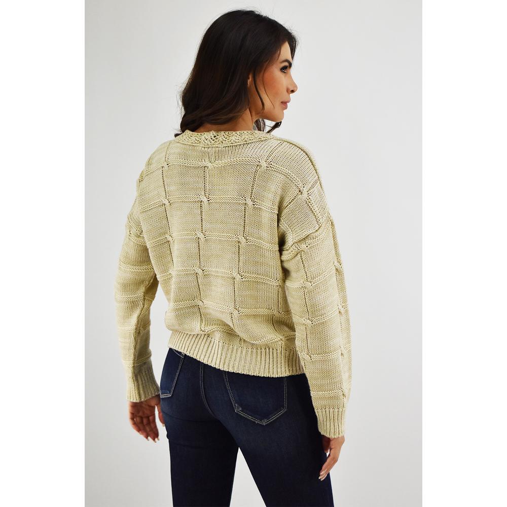 Foto 4 pulgar | Sueter Tejido Cuadrado Roman Fashion /juvenil, 3443 (beige) Beige