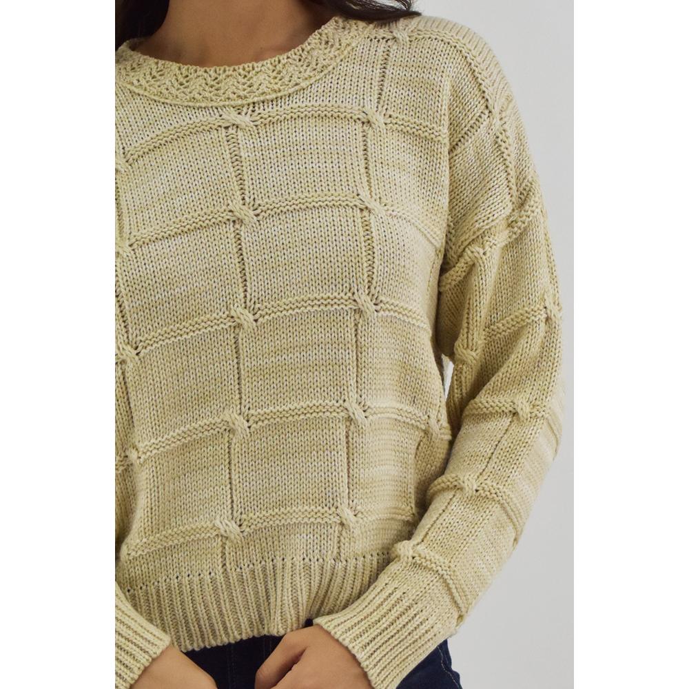 Foto 5 pulgar | Sueter Tejido Cuadrado Roman Fashion /juvenil, 3443 (beige) Beige