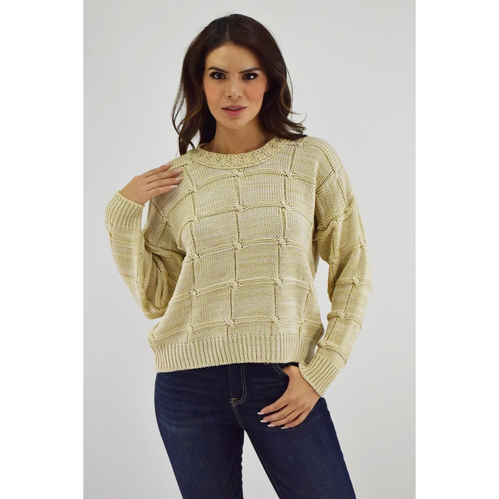 Foto 6 pulgar | Sueter Tejido Cuadrado Roman Fashion /juvenil, 3443 (beige) Beige