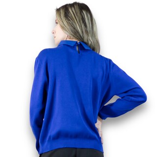 Foto 3 | Suéter Cuello Alto Suet-1032 Azul para Mujer