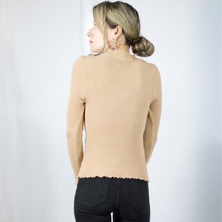 Foto 4 | Suéter de Cuello Alto Suet-1033 Beige para Mujer