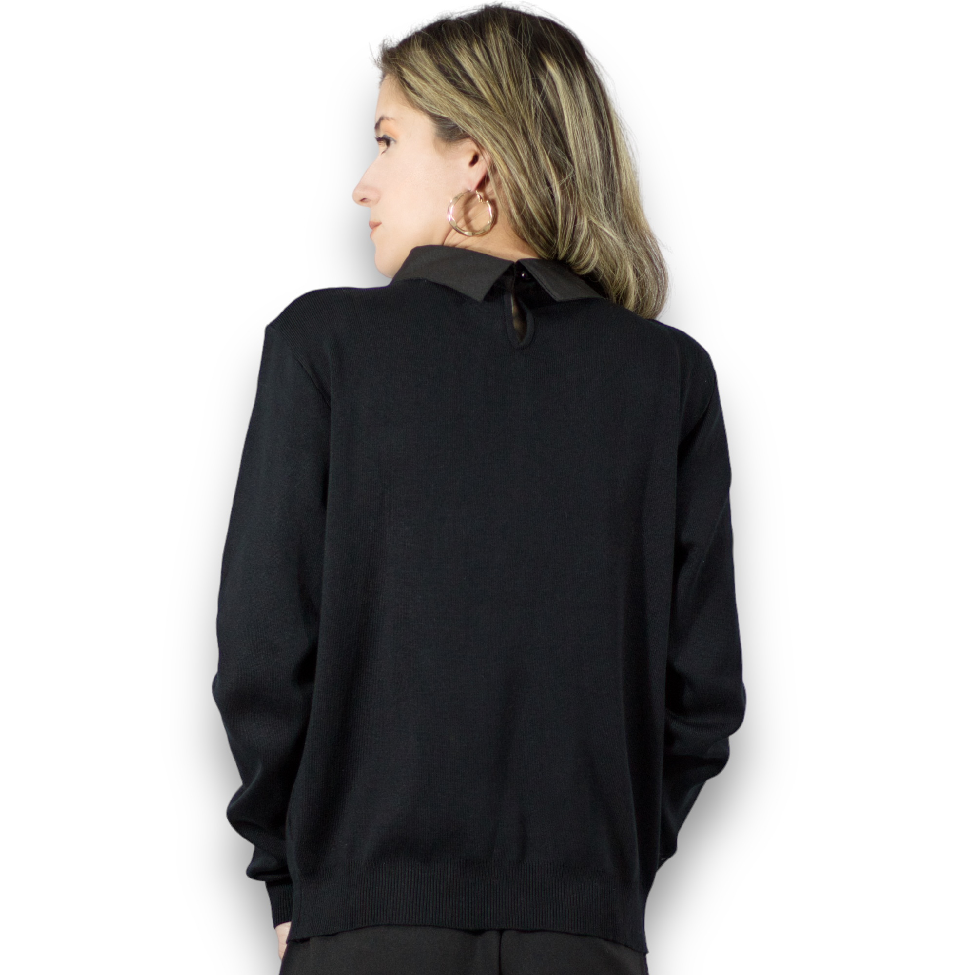 Foto 4 pulgar | Suéter Cuello Alto Suet-1032 Negro para Mujer
