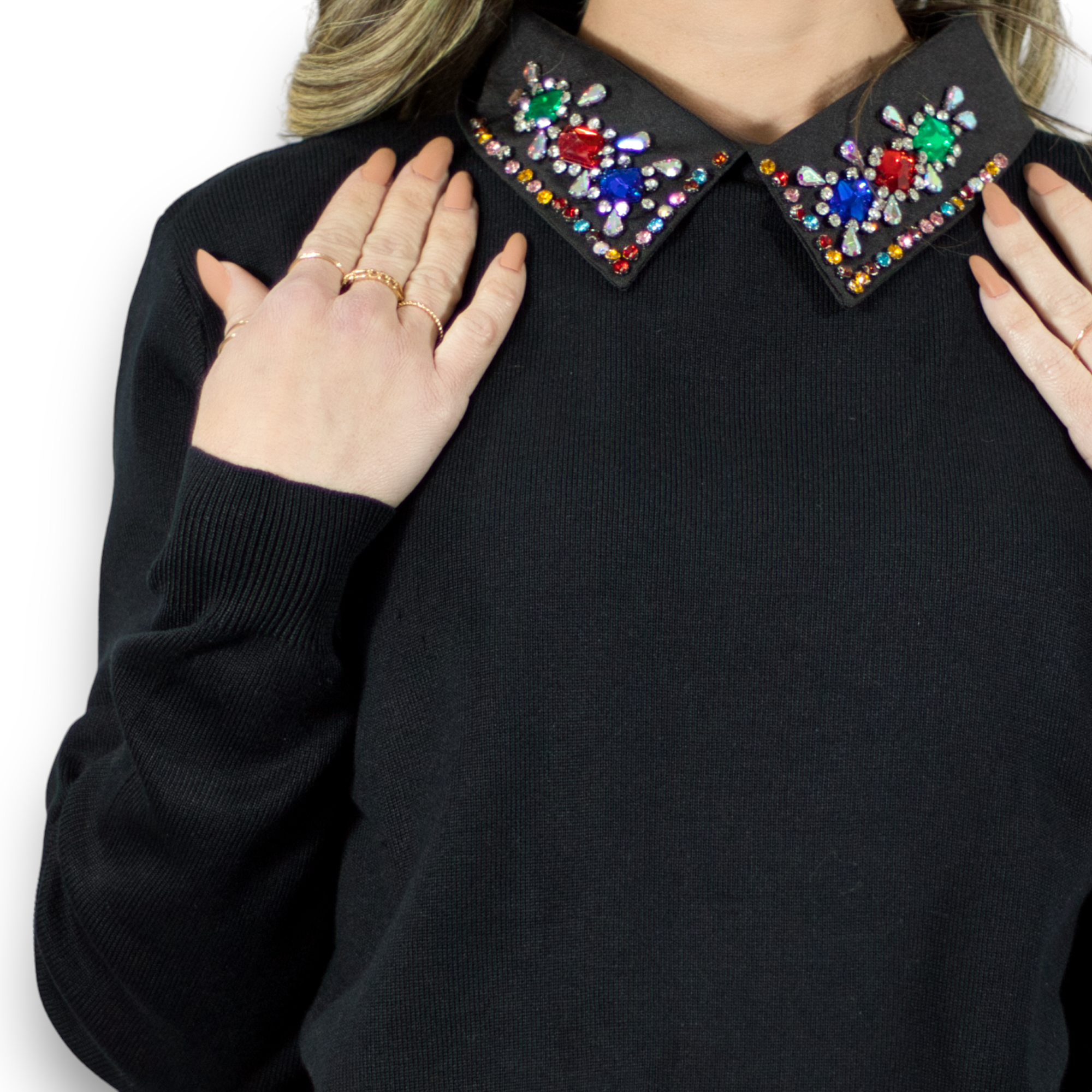Foto 5 pulgar | Suéter Cuello Alto Suet-1032 Negro para Mujer