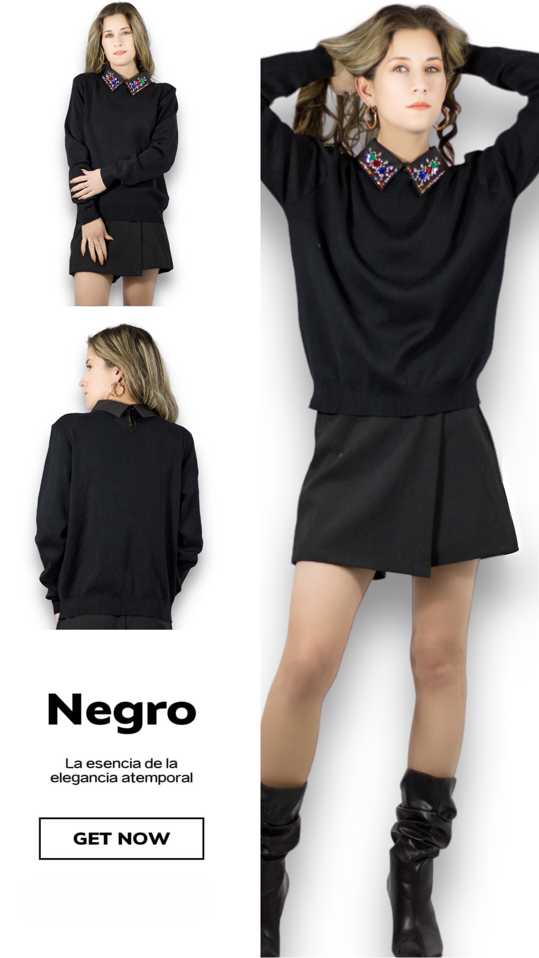 Foto 6 pulgar | Suéter Cuello Alto Suet-1032 Negro para Mujer