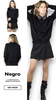 Foto 5 | Suéter Cuello Alto Suet-1032 Negro para Mujer