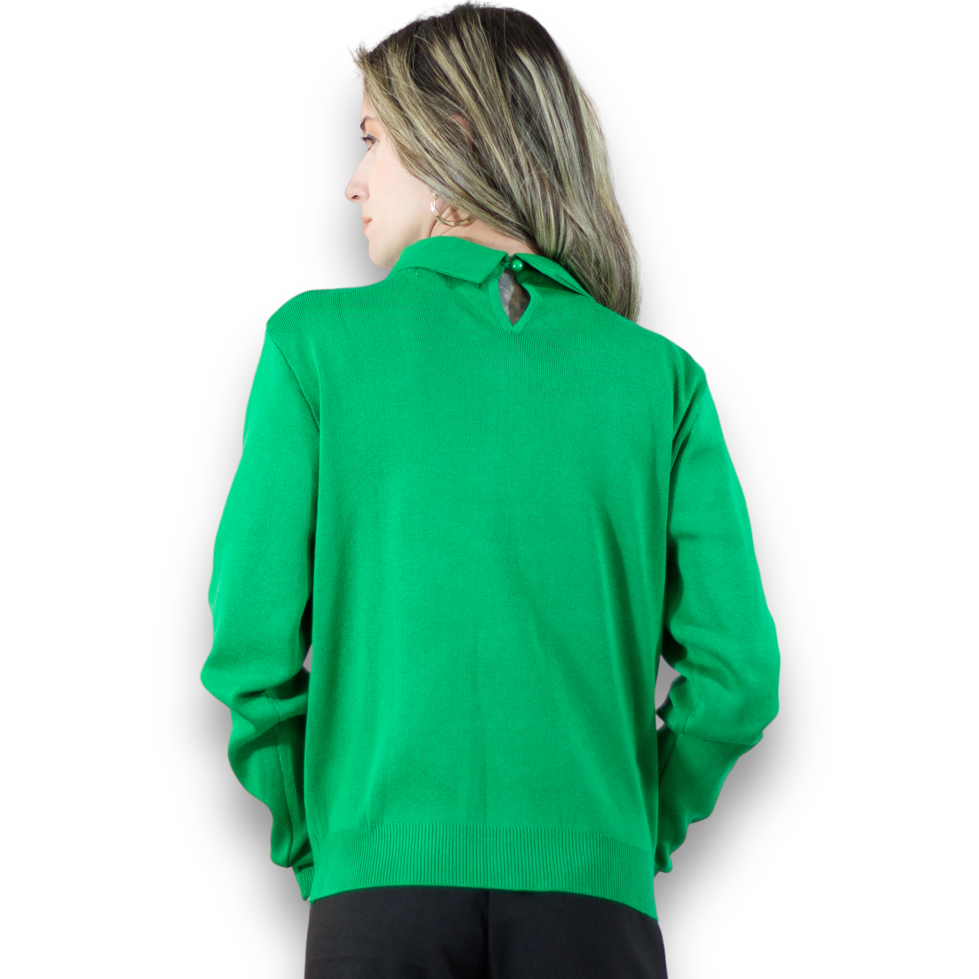 Foto 3 | Suéter Cuello Alto Suet-1032 Verde para Mujer