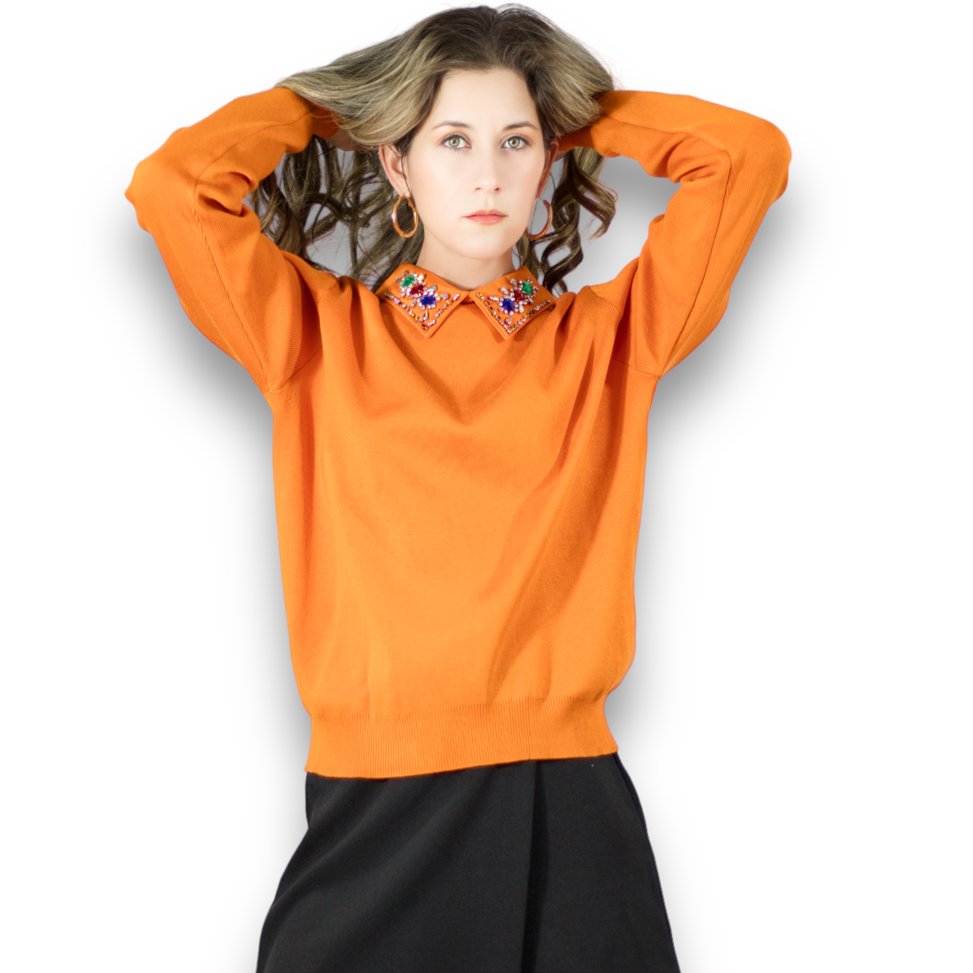 Foto 1 | Suéter Cuello Alto Suet-1032 Anaranjado para Mujer