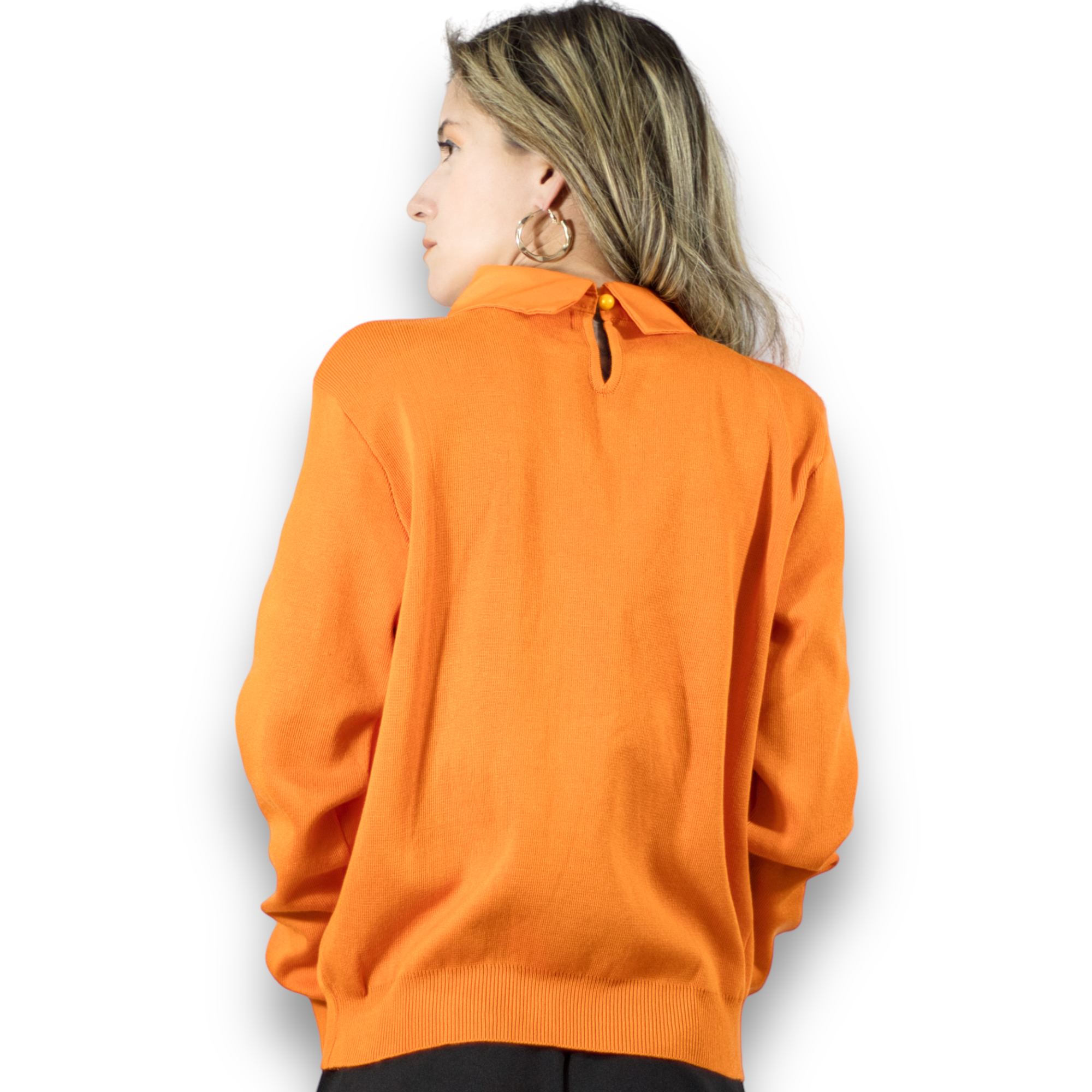 Foto 4 pulgar | Suéter Cuello Alto Suet-1032 Anaranjado para Mujer