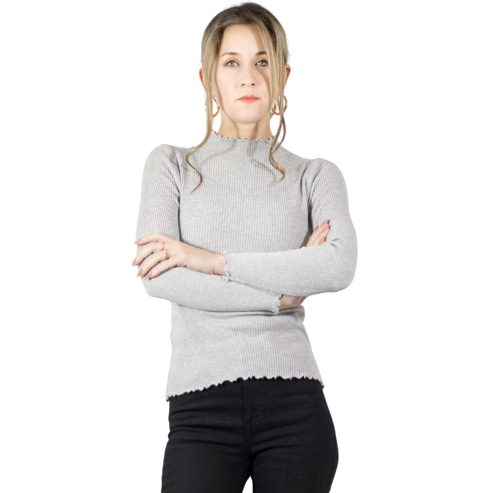 Foto 1 | Sueter De Cuello Alto Para Mujer Suet-1033 Color De Manga Larga