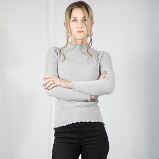 Foto 2 | Sueter De Cuello Alto Para Mujer Suet-1033 Color De Manga Larga