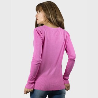 Foto 3 | Sueter De Punto Para Mujer Suet-1001 Rosa Pastel Sweater De Manga Larga