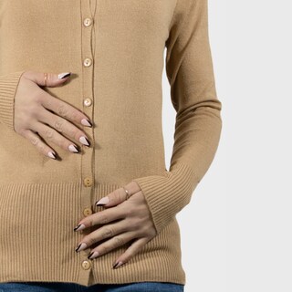 Foto 4 | Sueter De Punto Para Mujer Suet-1001 Beige Sweater De Manga Larga
