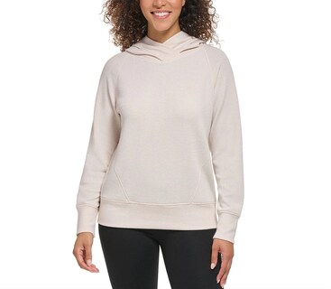 Foto 1 | Suéter Andrew Marc Textured Hoodie Crema para Mujer