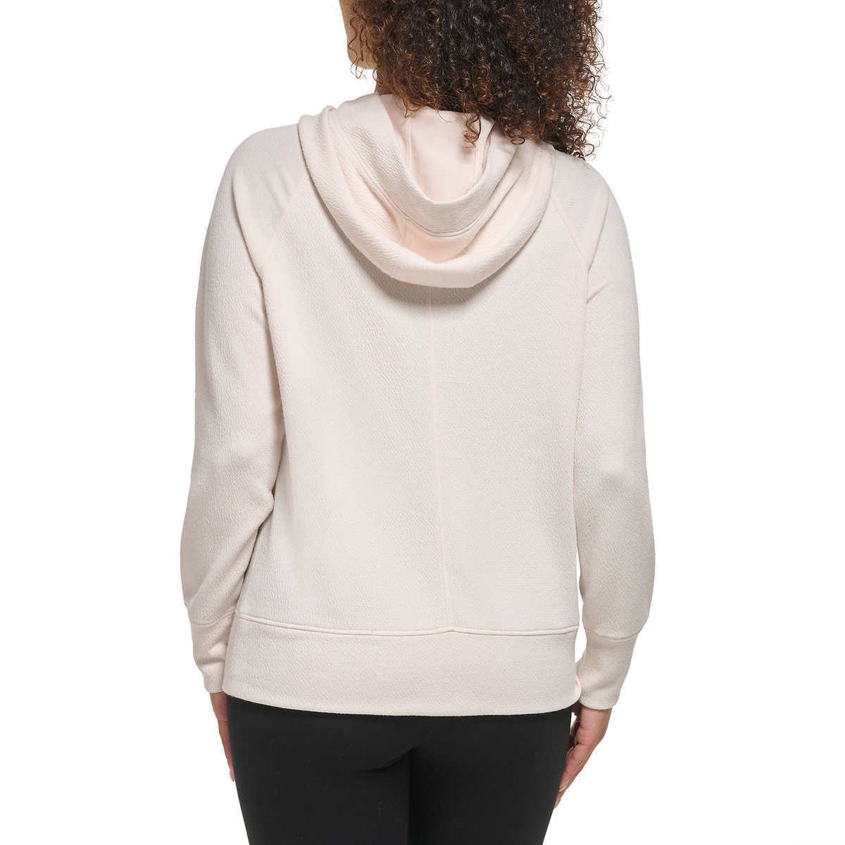 Foto 4 pulgar | Suéter Andrew Marc Textured Hoodie Crema para Mujer