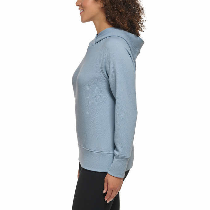 Foto 3 pulgar | Suéter Andrew Marc Textured Hoodie Azul para Mujer