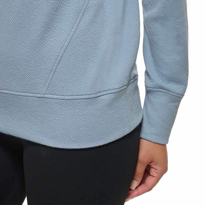 Foto 6 pulgar | Suéter Andrew Marc Textured Hoodie Azul para Mujer