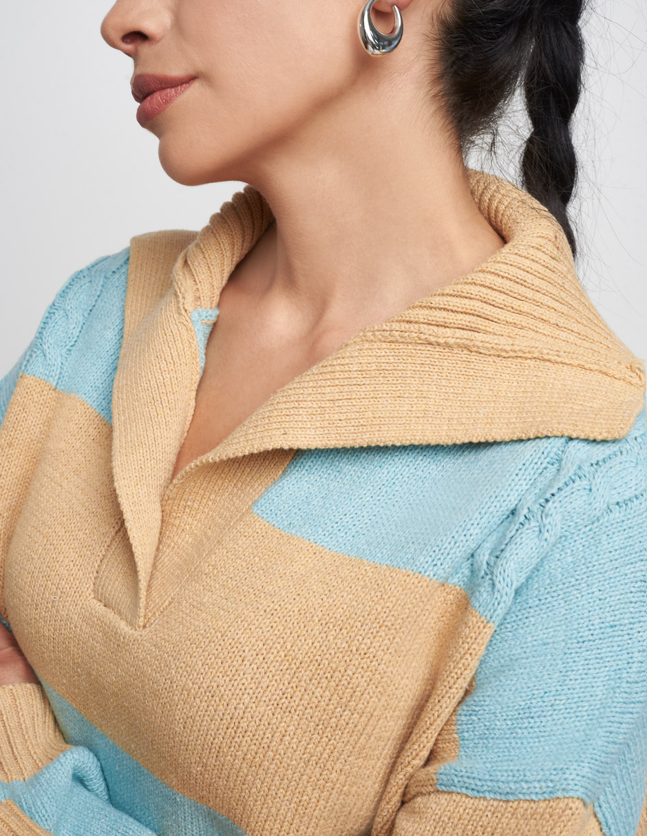 Foto 3 | Suéter para Mujer Devendi Multicolor Tejido