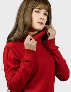 Foto 3 | Sueter De Mujer Con Cuello Alto Suet-1023-2 Rojo Cuello De Tortuga