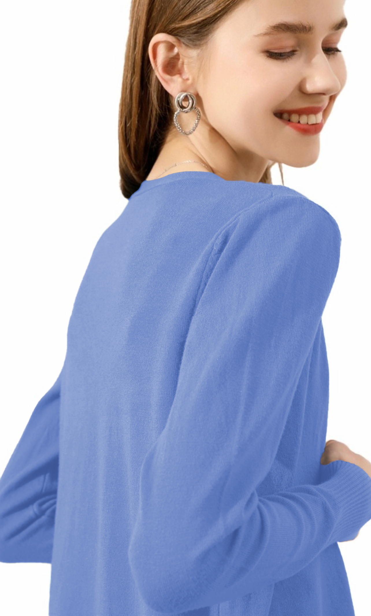 Foto 3 pulgar | Suéter de Punto Azul para Mujer