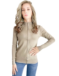 Foto 1 | Suéter de Cuello Alto Suet-1002 color Beige con Cierre